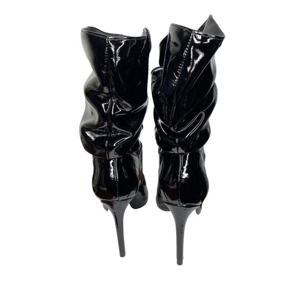 Schutz Boot Ashlee Women's Black Leather Pointed Toe Slouchy Stiletto Heel 6.5 - Picture 3 of 8